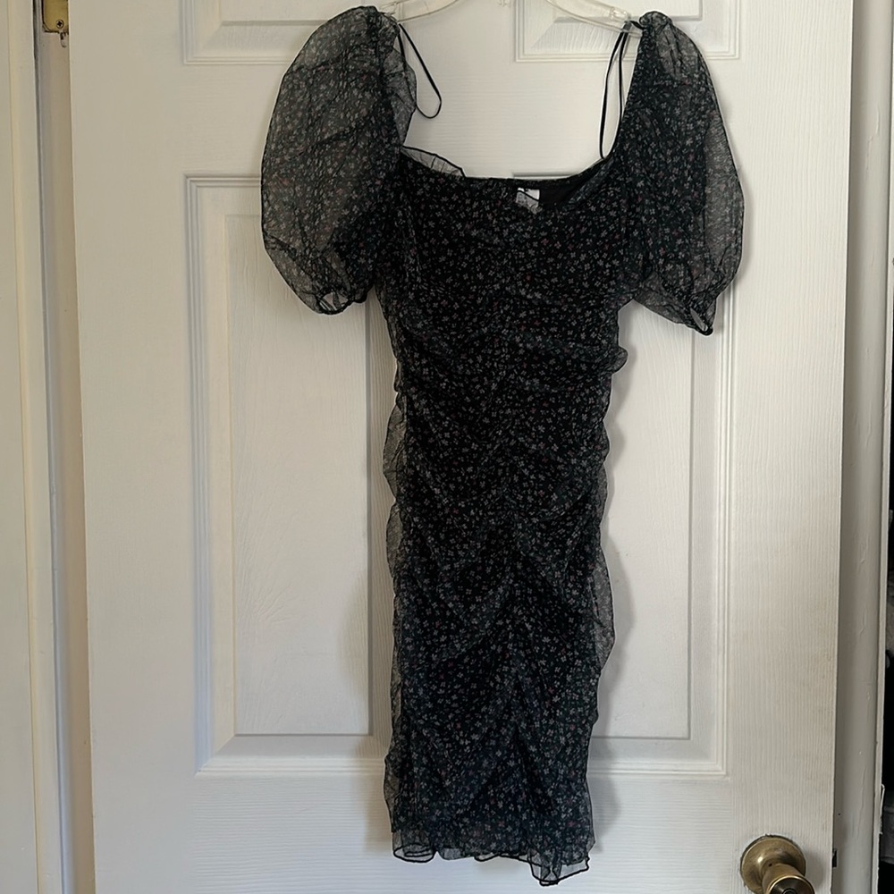 Divided Floral coquette ruffled dress